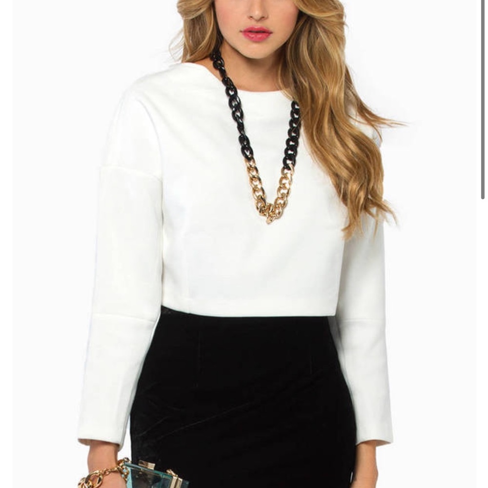 White Crop Sweater